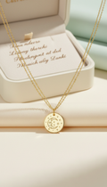 Gold Engraved Disc Necklace
