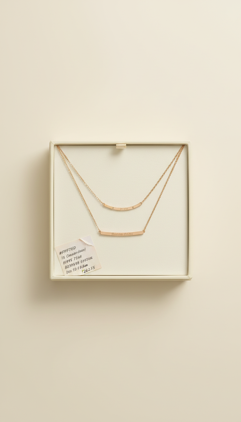Custom Friendship Bar Necklace Sunlit Cream Box