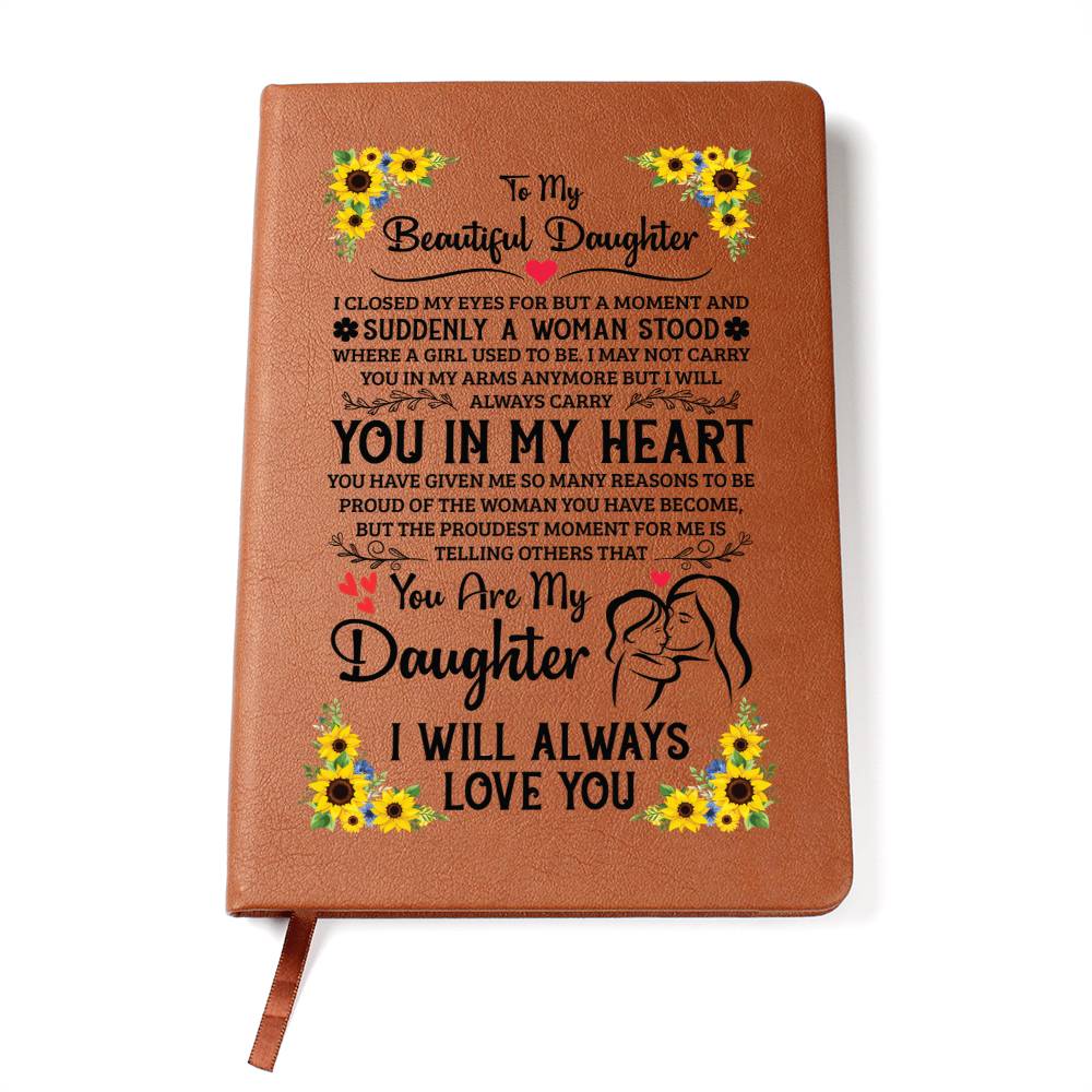 To My Daughter Proud Leather Journal