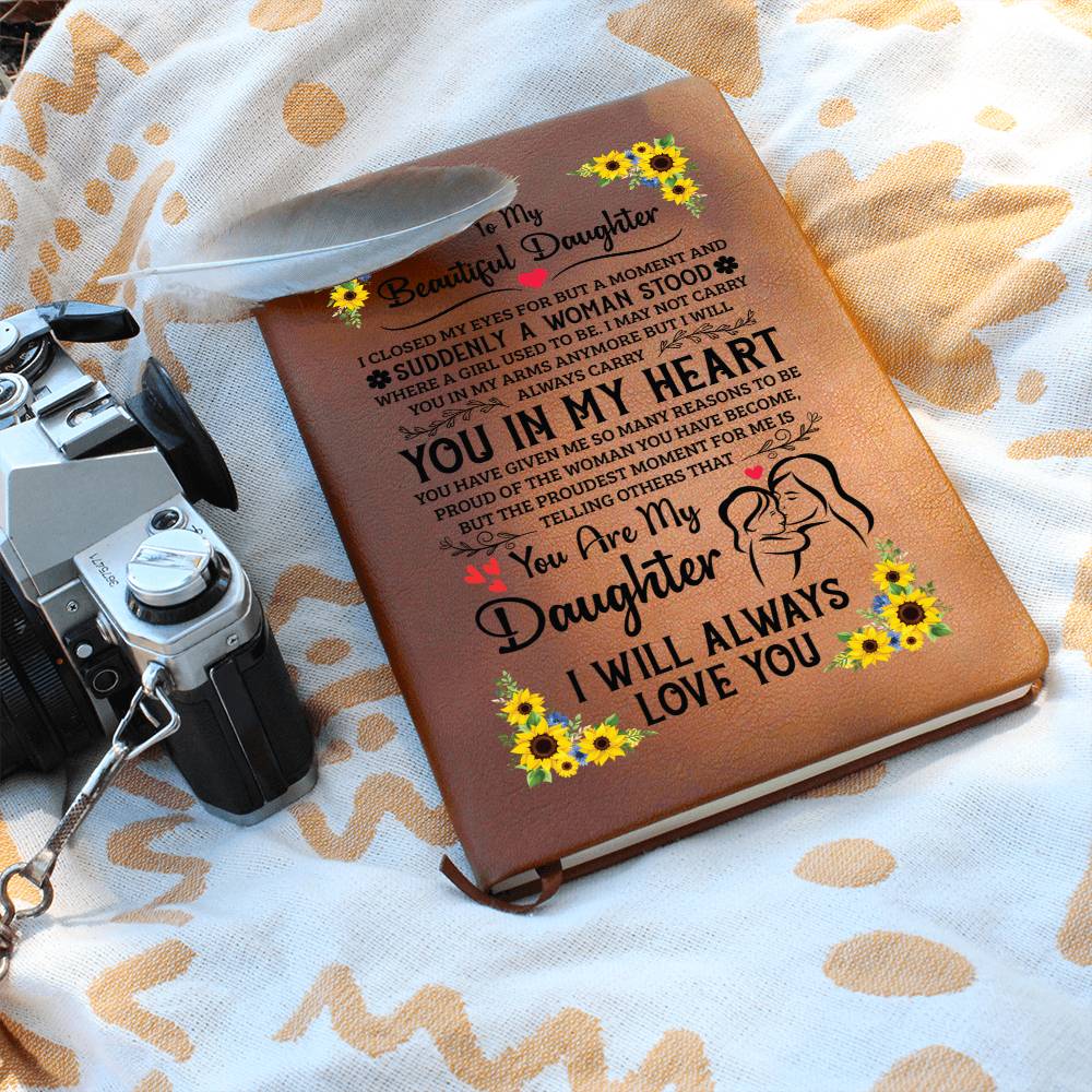 To My Daughter Proud Leather Journal