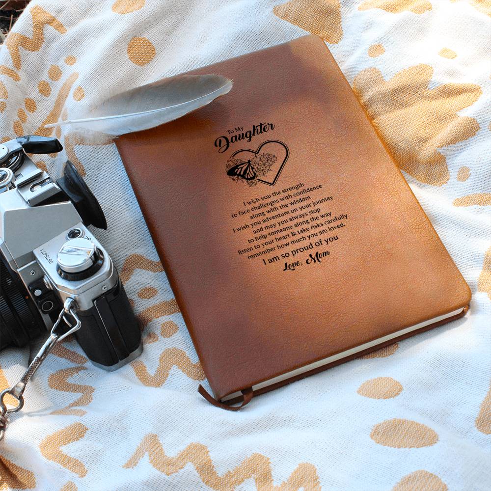 Heartfelt Gift for Daughter – Butterfly Leather Journal | Mom's Love Letter