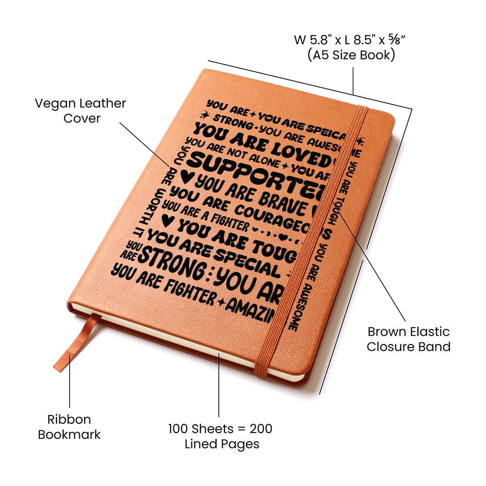 You Are a Fighter Vegan Leather Journal