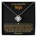 Love Knot Necklace for Wife – 'Filled With My Love and Light' CZ Pendant, 14K White or 18K Yellow Gold Romantic Gift