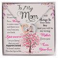 Interlocking Heart Necklace for Mom – 'I Know It's Not Easy' CZ Crystal Pendant, Rose Gold or Yellow Gold Appreciation Gift