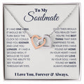 Interlocking Heart Necklace for Soulmate – 'I Love You Forever & Always' CZ Pendant, Rose Gold or Yellow Gold Romantic Gift