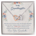 Interlocking Heart Necklace for Granddaughter from Grandma – 'Always Have Your Back' CZ Pendant, Rose Gold or Yellow Gold Gift