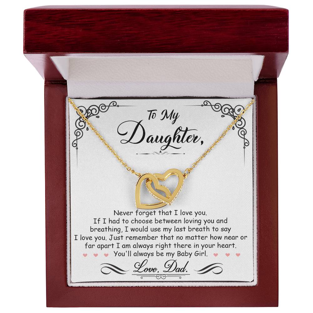To My Baby Girl - Interlocking Heart Necklace