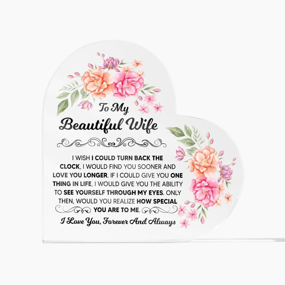 Romantic Gift for Wife – Heart Acrylic Keepsake Plaque