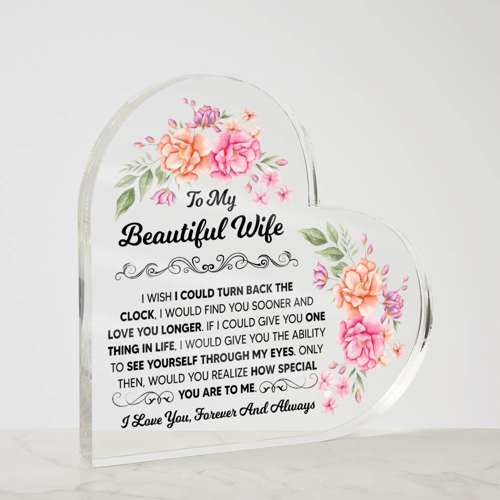 Romantic Gift for Wife – Heart Acrylic Keepsake Plaque
