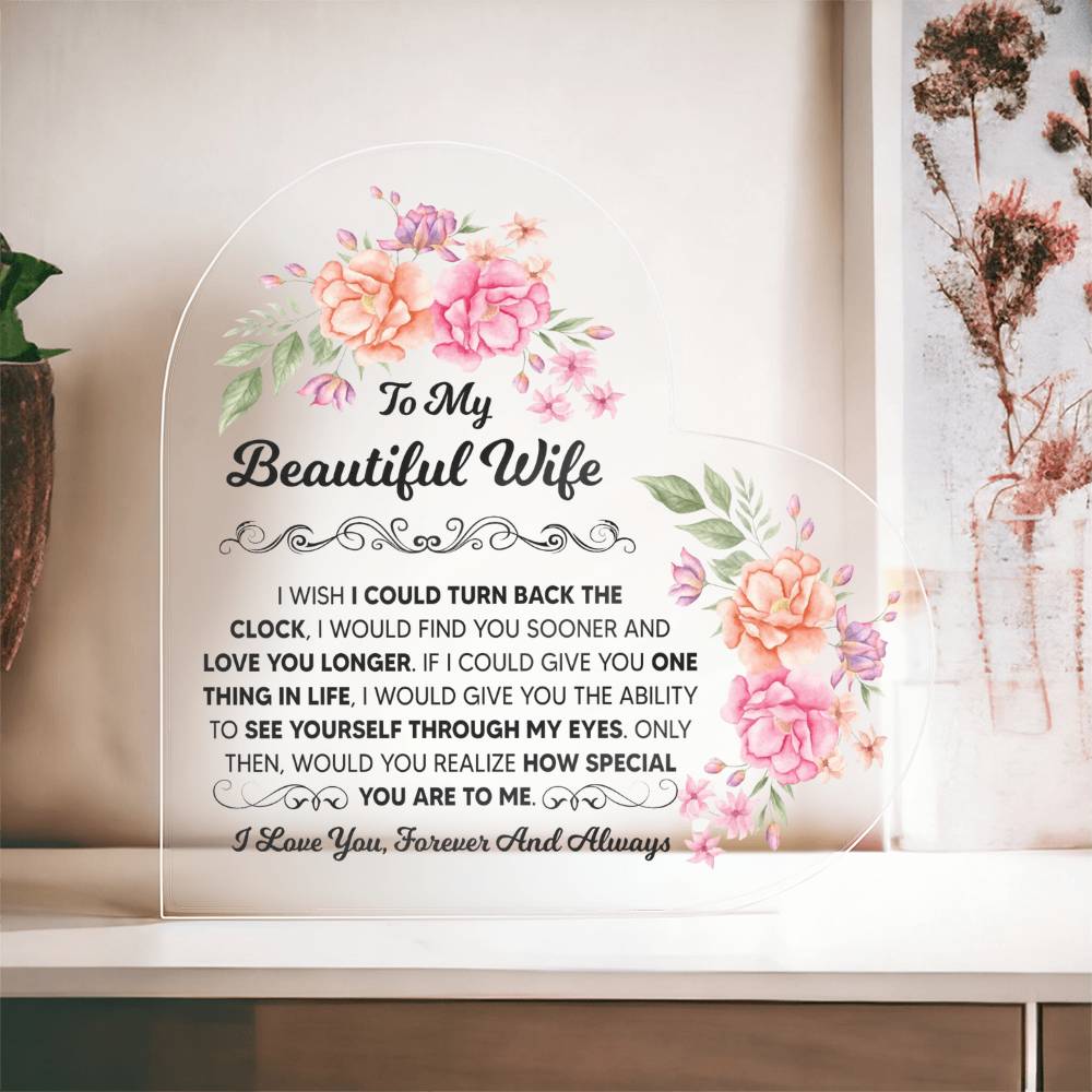 Romantic Gift for Wife – Heart Acrylic Keepsake Plaque