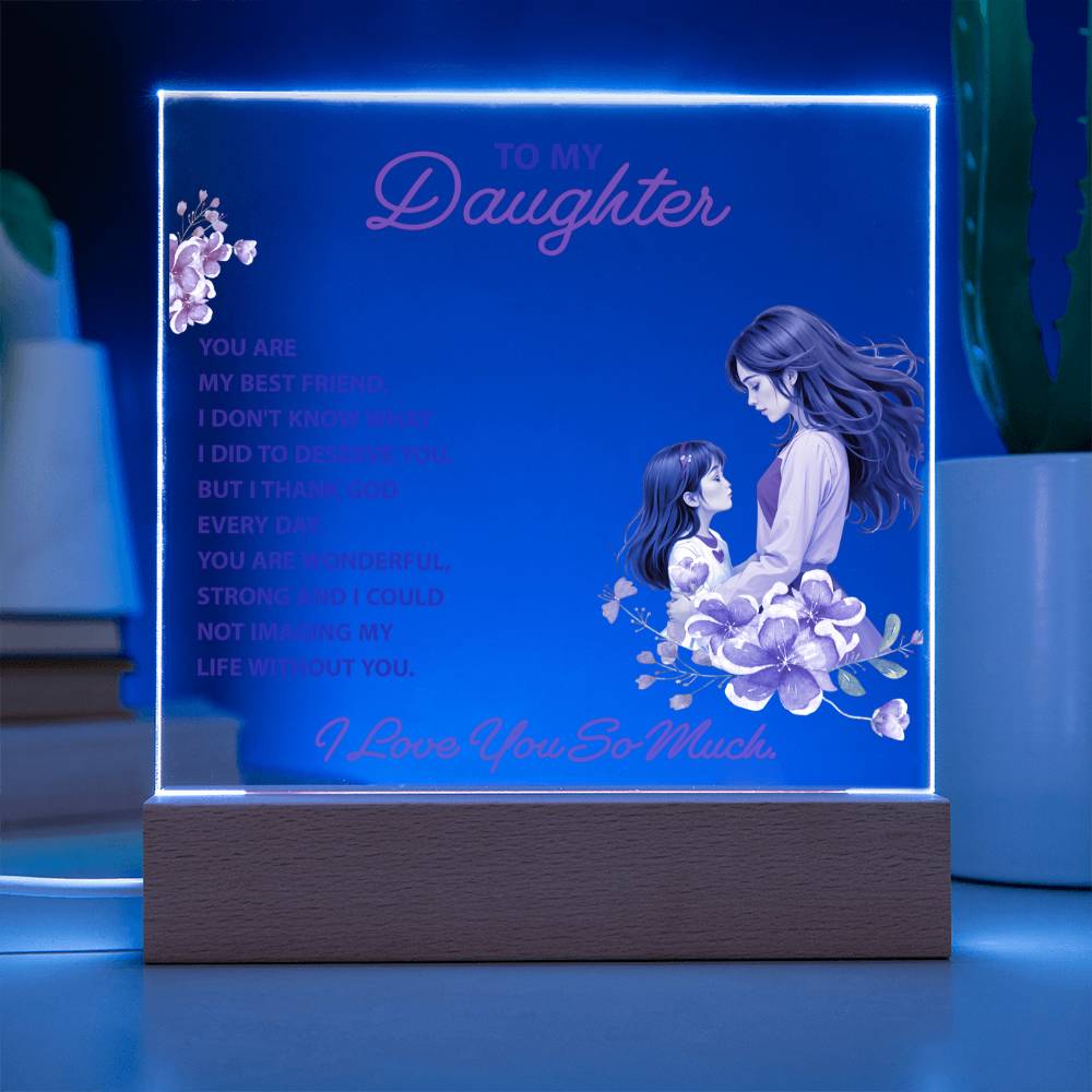 Keepsake Gift for Daughter – "You Are My Best Friend" Lighted Acrylic Bundle