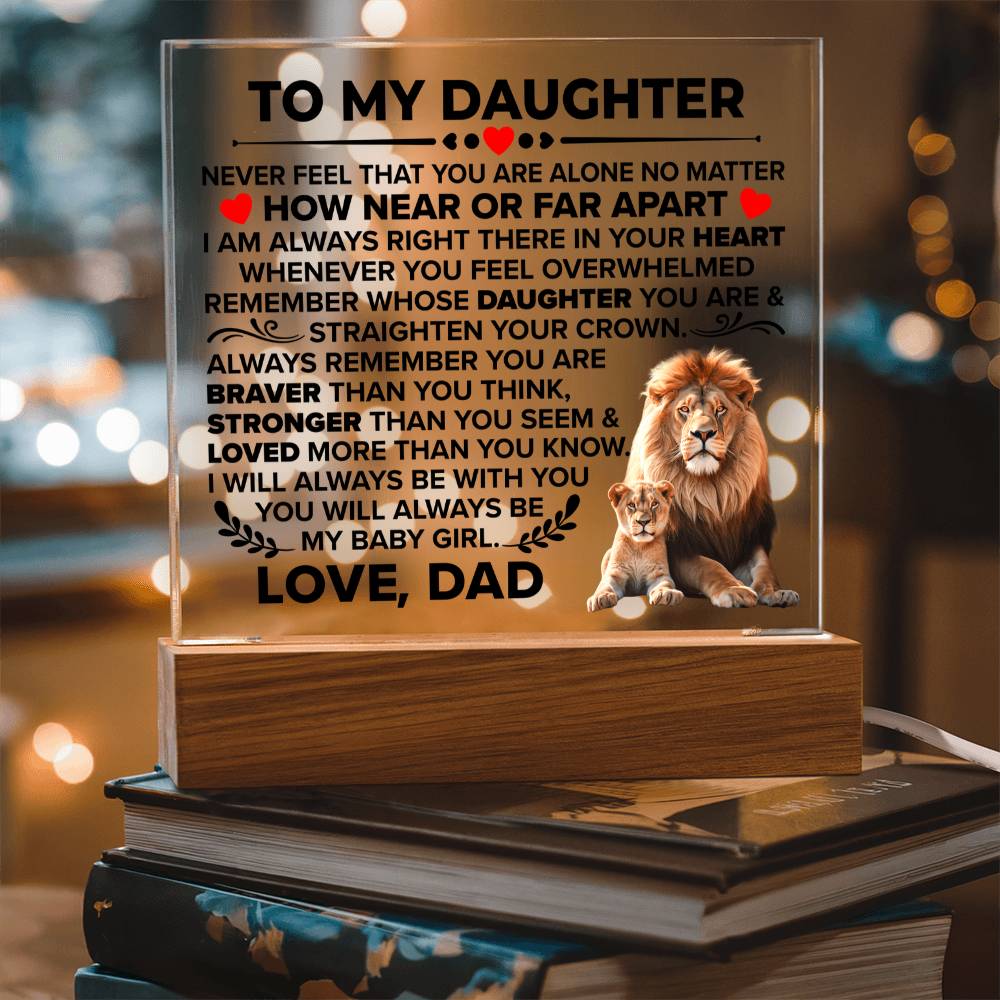 To My Daughter Braver Square Acrylic