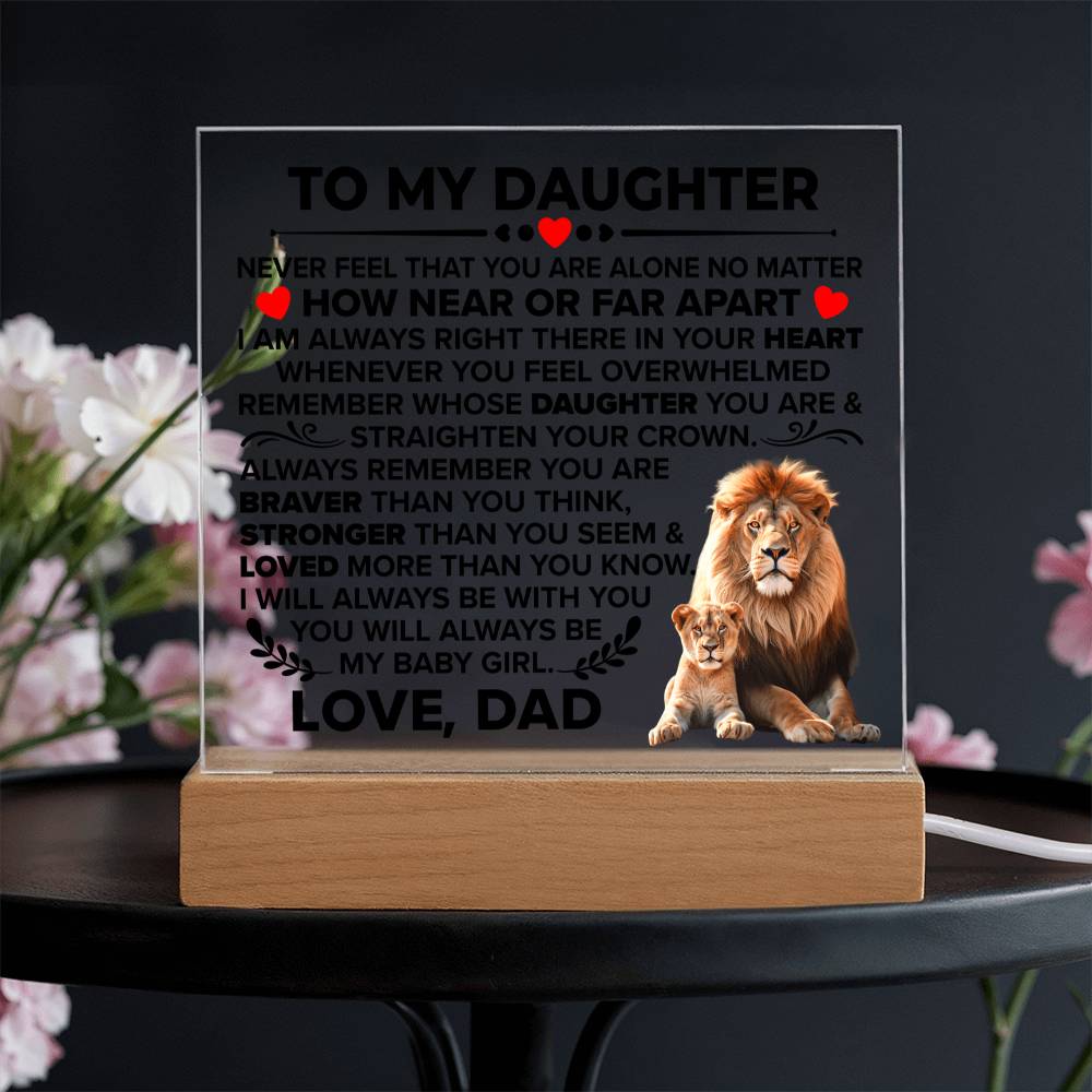 To My Daughter Braver Square Acrylic