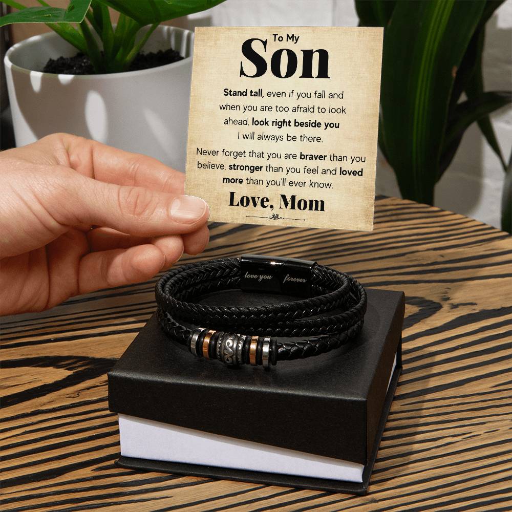 To My Son Stand Tall Bracelet