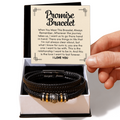Men's Engraved 'Love You Forever' Bracelet – Braided Vegan Leather & Stainless Steel Magnetic Clasp Gift