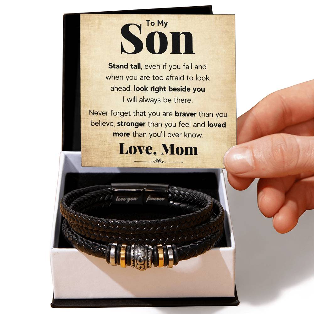 To My Son Stand Tall Bracelet