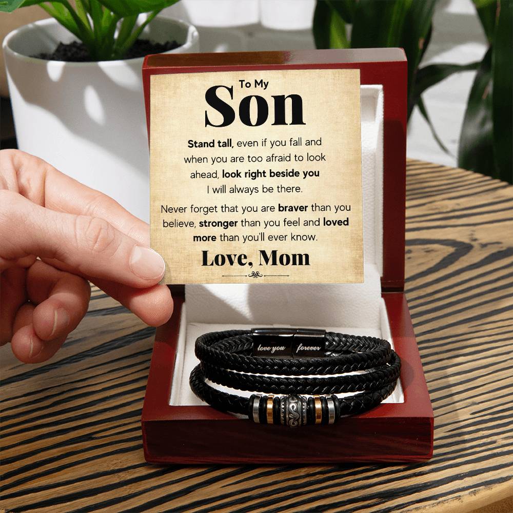 To My Son Stand Tall Bracelet
