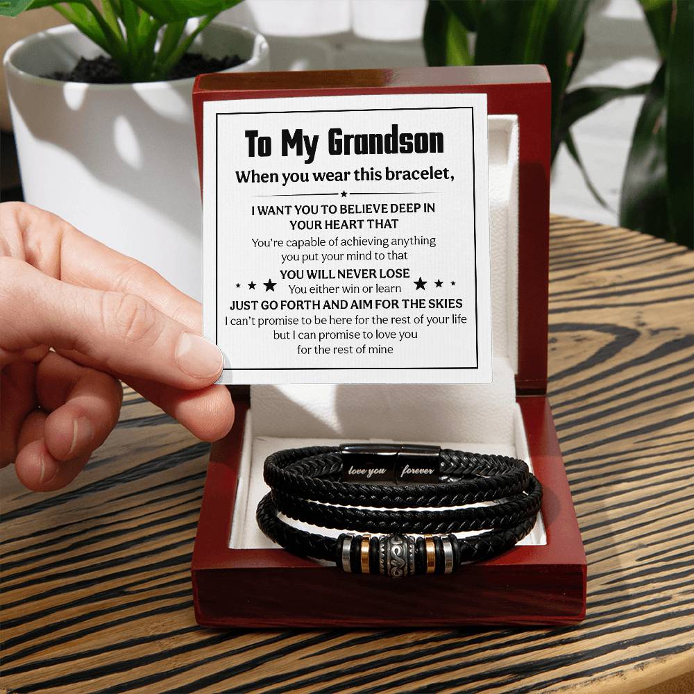 Love You Forever To My Grandson Bracelet Believe Deep