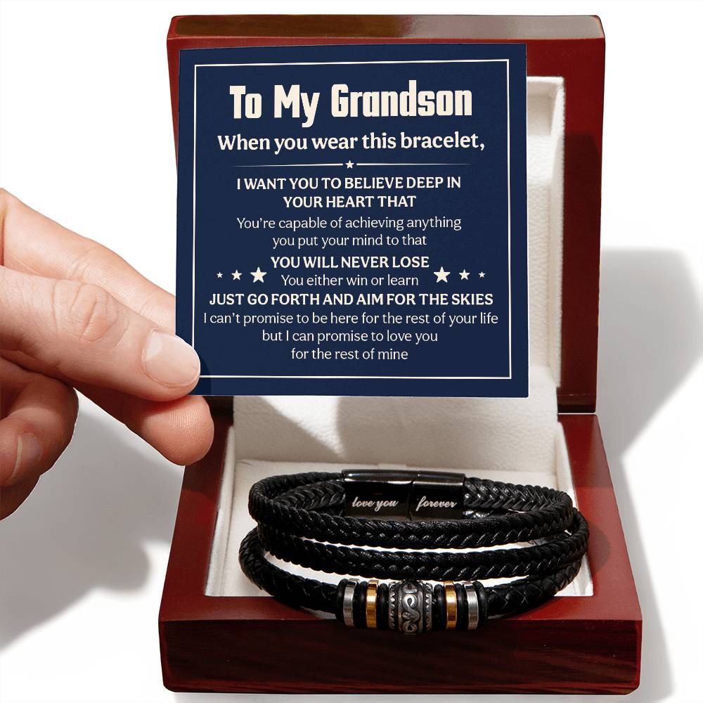 Love You Forever To My Grandson Bracelet Will Never Lose