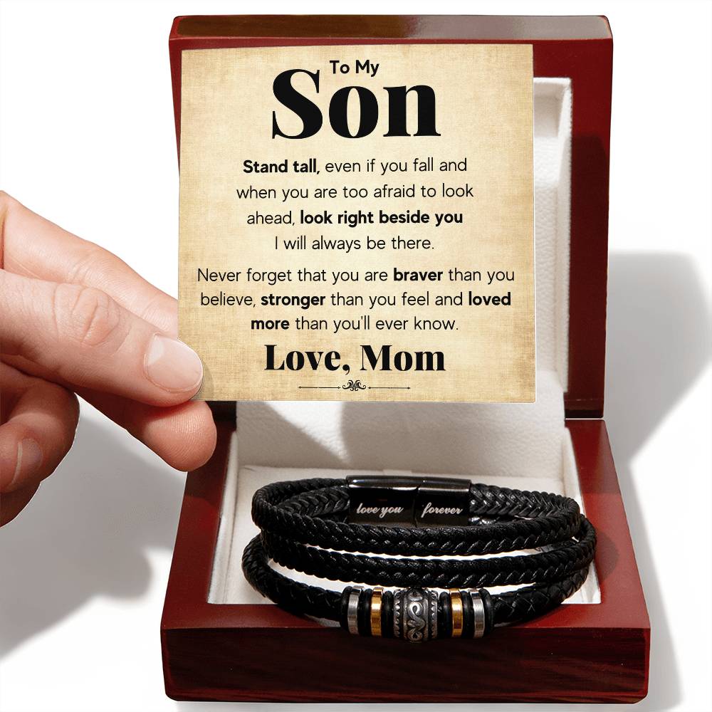 To My Son Stand Tall Bracelet