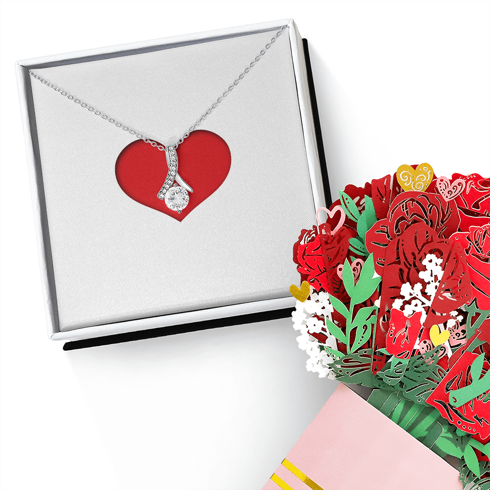 Alluring Beauty Necklace & Sweetest Devotion Flower Bouquet Gift Set
