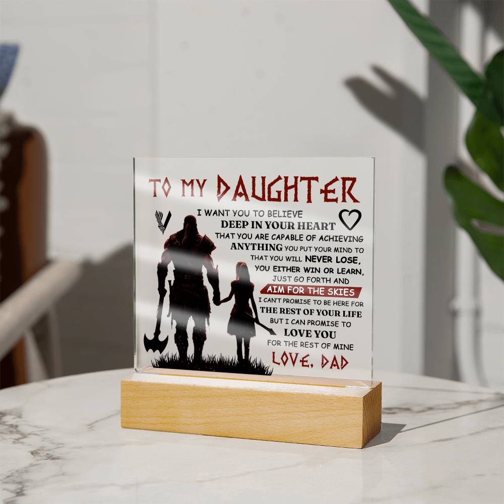 To My Daughter Skies Square Acrylic Plaque