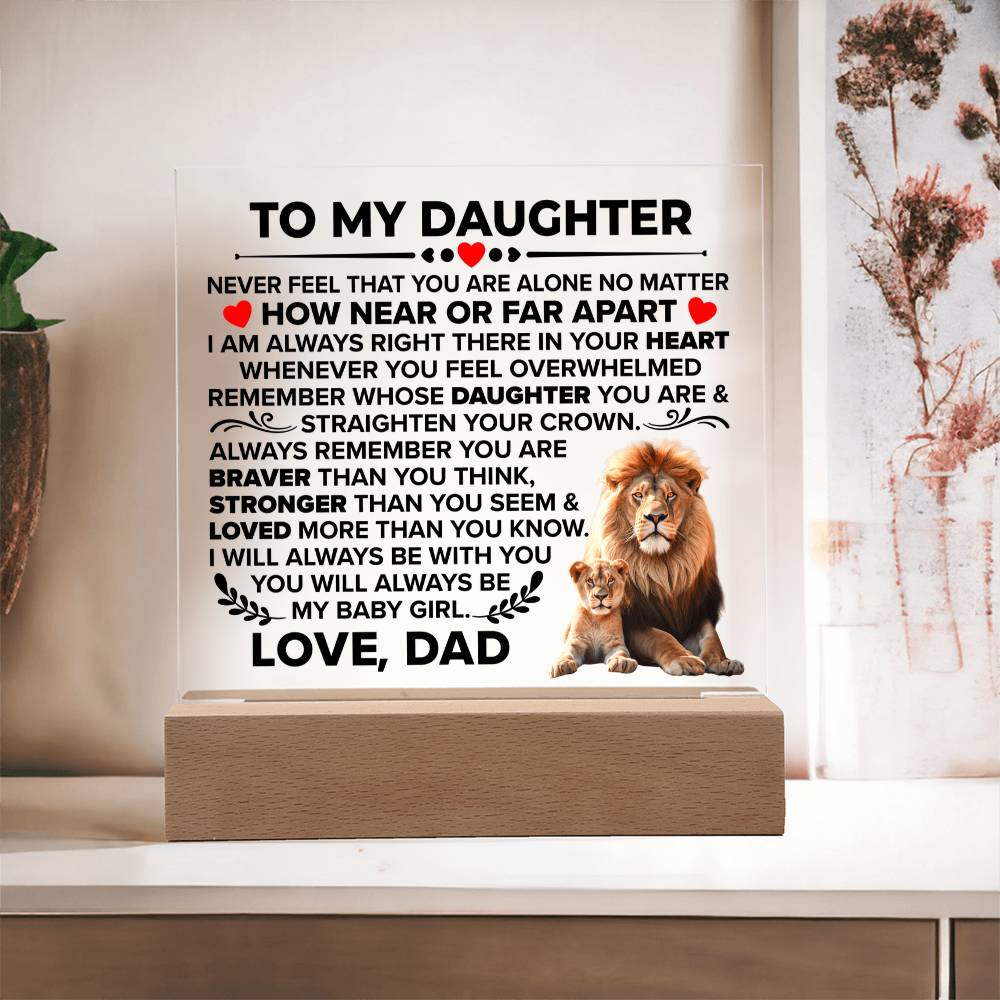 To My Daughter Braver Square Acrylic