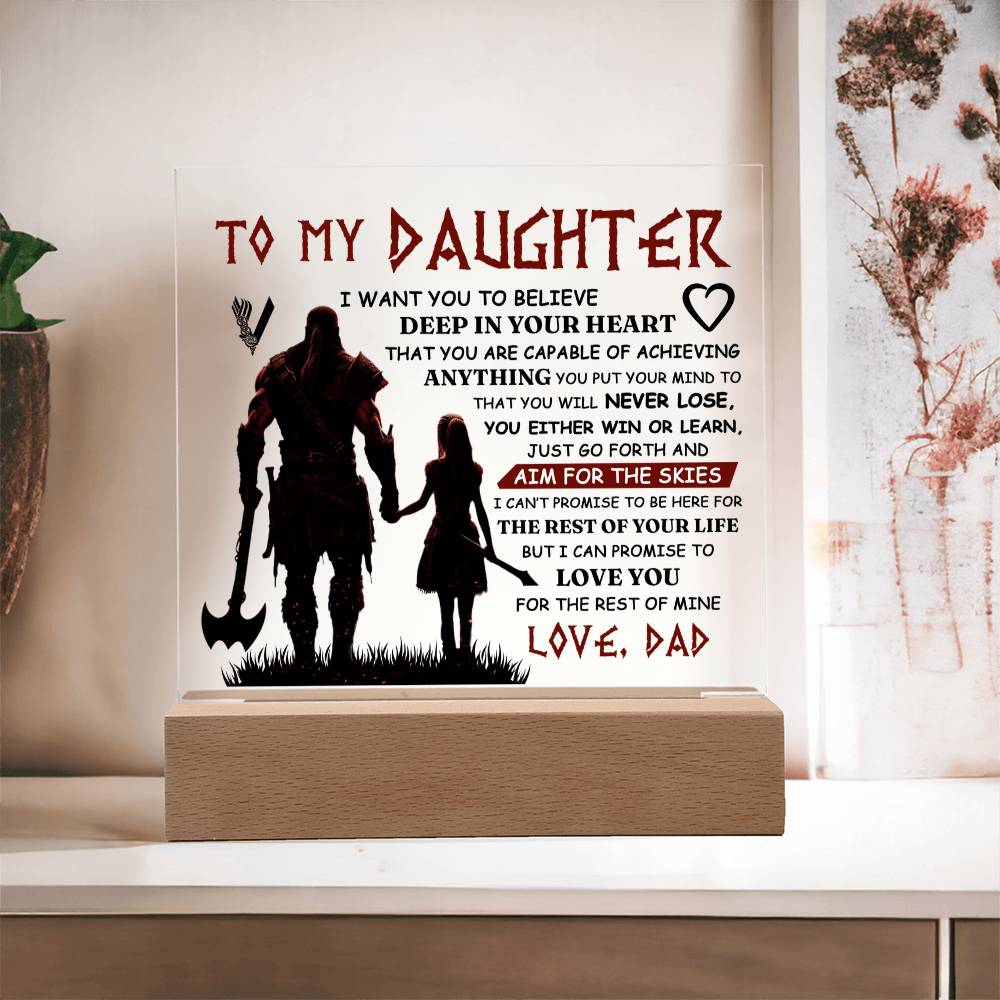 To My Daughter Skies Square Acrylic Plaque