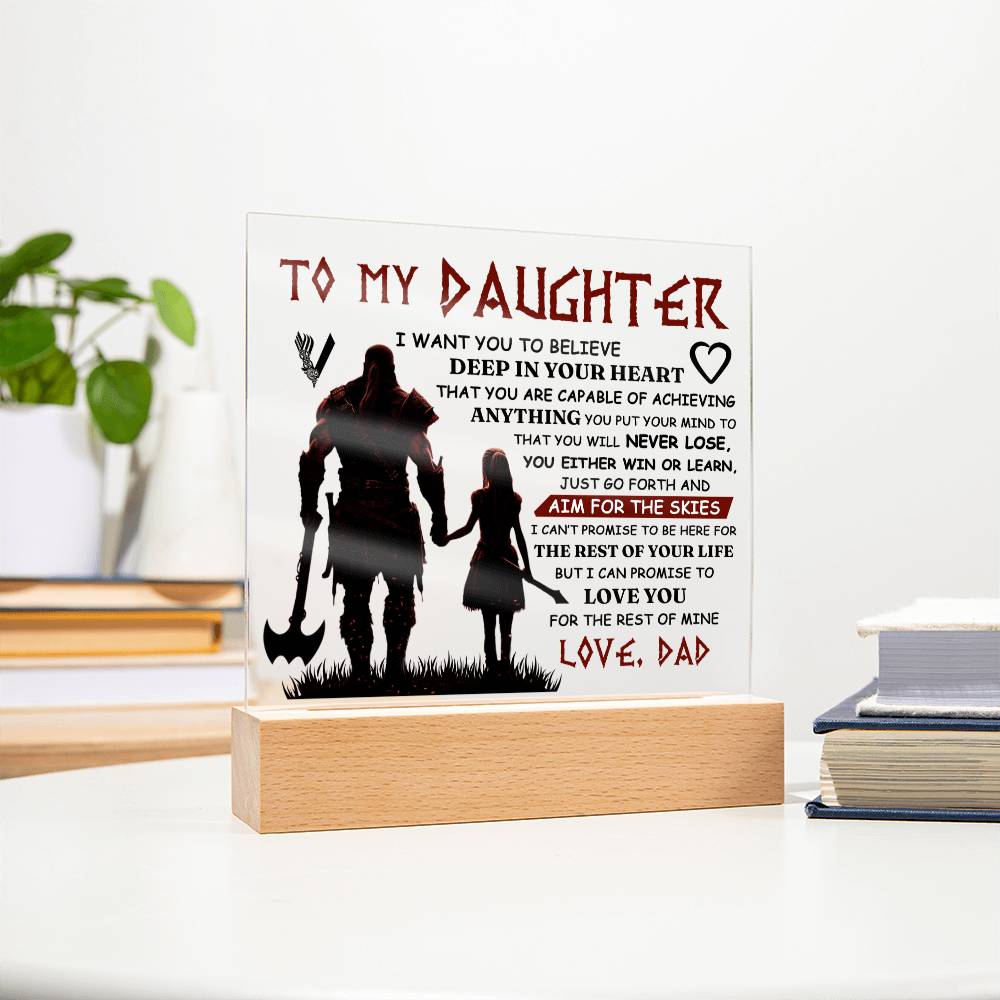 To My Daughter Skies Square Acrylic Plaque