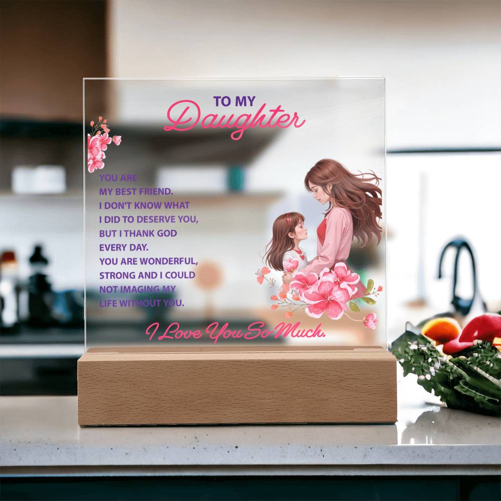 Keepsake Gift for Daughter – "You Are My Best Friend" Lighted Acrylic Bundle