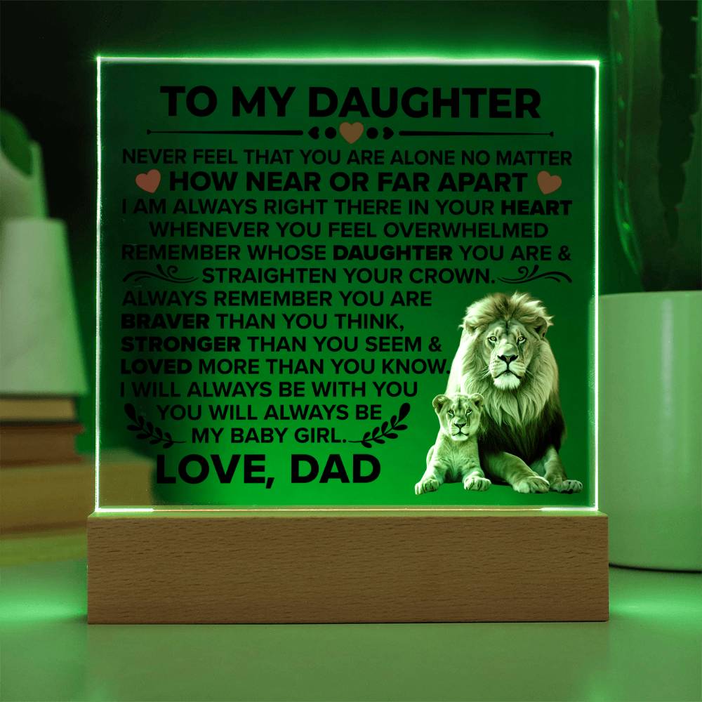 To My Daughter Braver Square Acrylic