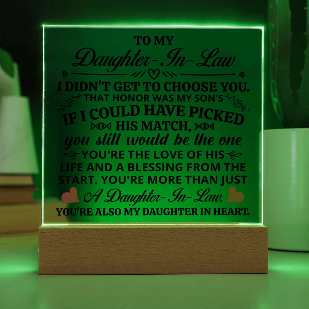 To My Daughter In Law Honor Square Acrylic