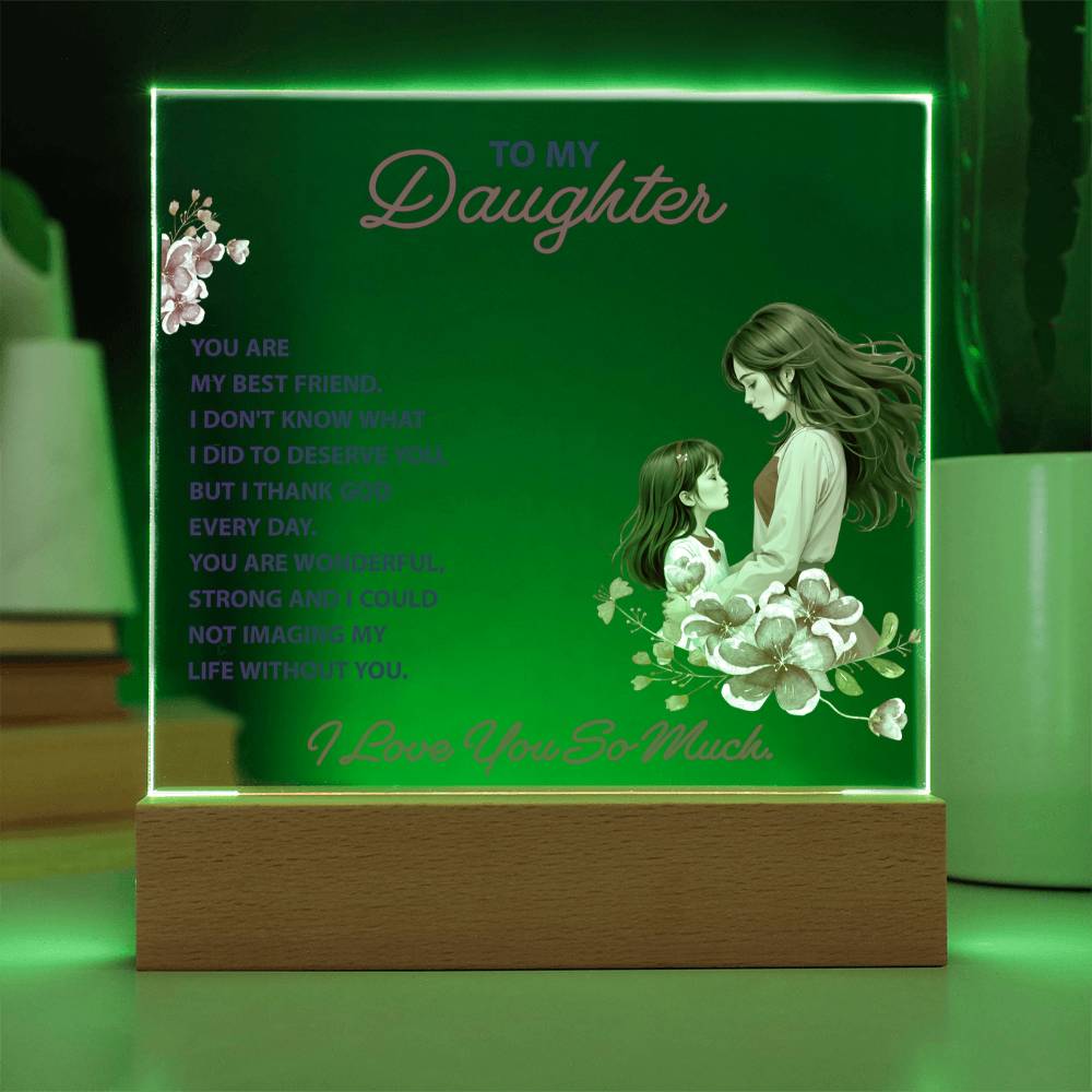 Keepsake Gift for Daughter – "You Are My Best Friend" Lighted Acrylic Bundle