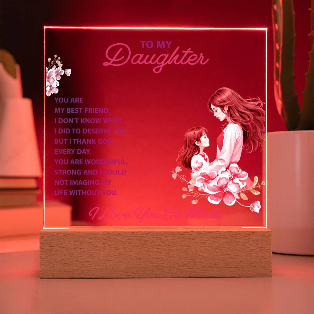 Keepsake Gift for Daughter – "You Are My Best Friend" Lighted Acrylic Bundle