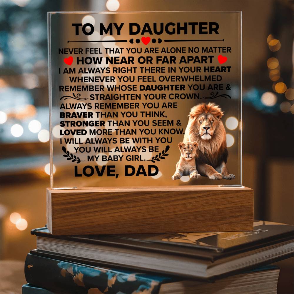 To My Daughter Braver Square Acrylic