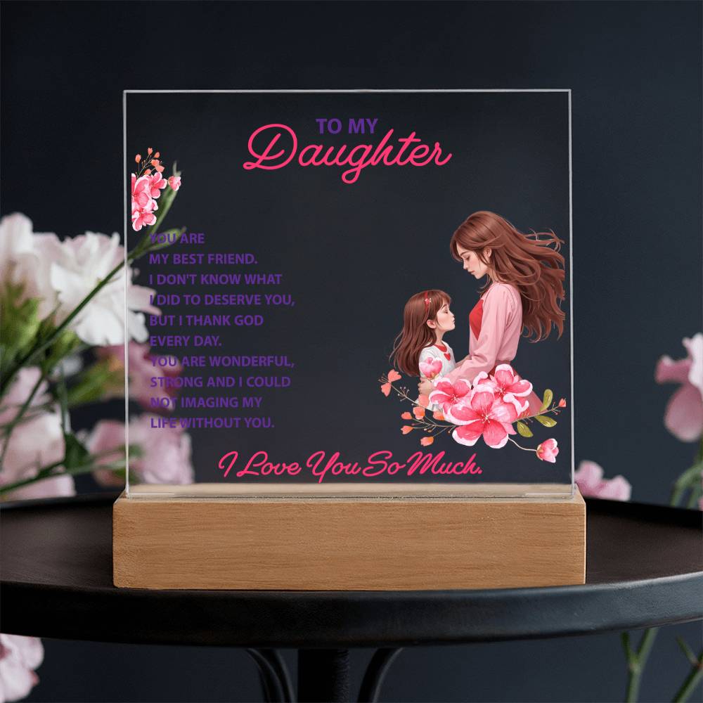 Keepsake Gift for Daughter – "You Are My Best Friend" Lighted Acrylic Bundle