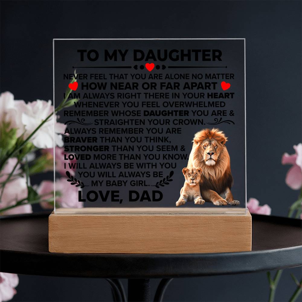 To My Daughter Braver Square Acrylic