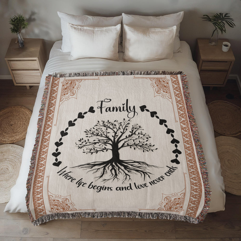 Family Roots, Celtic Tree Woven Blanket