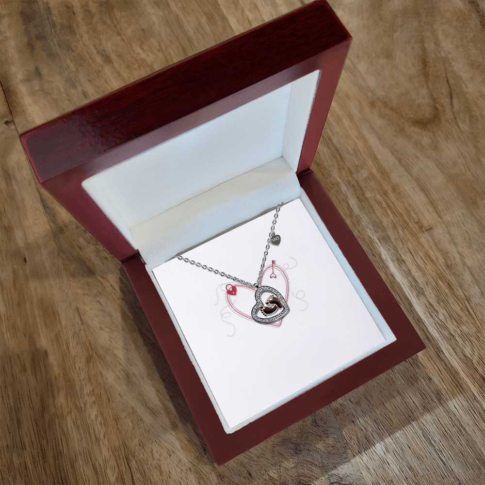 Baby Feet Heart Necklace – Rose Gold Keepsake Gift for Mom