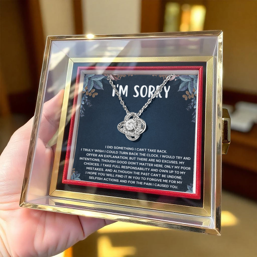 I'm Sorry Gifts For Her - Love Knot with Rotating Rose Gift Box
