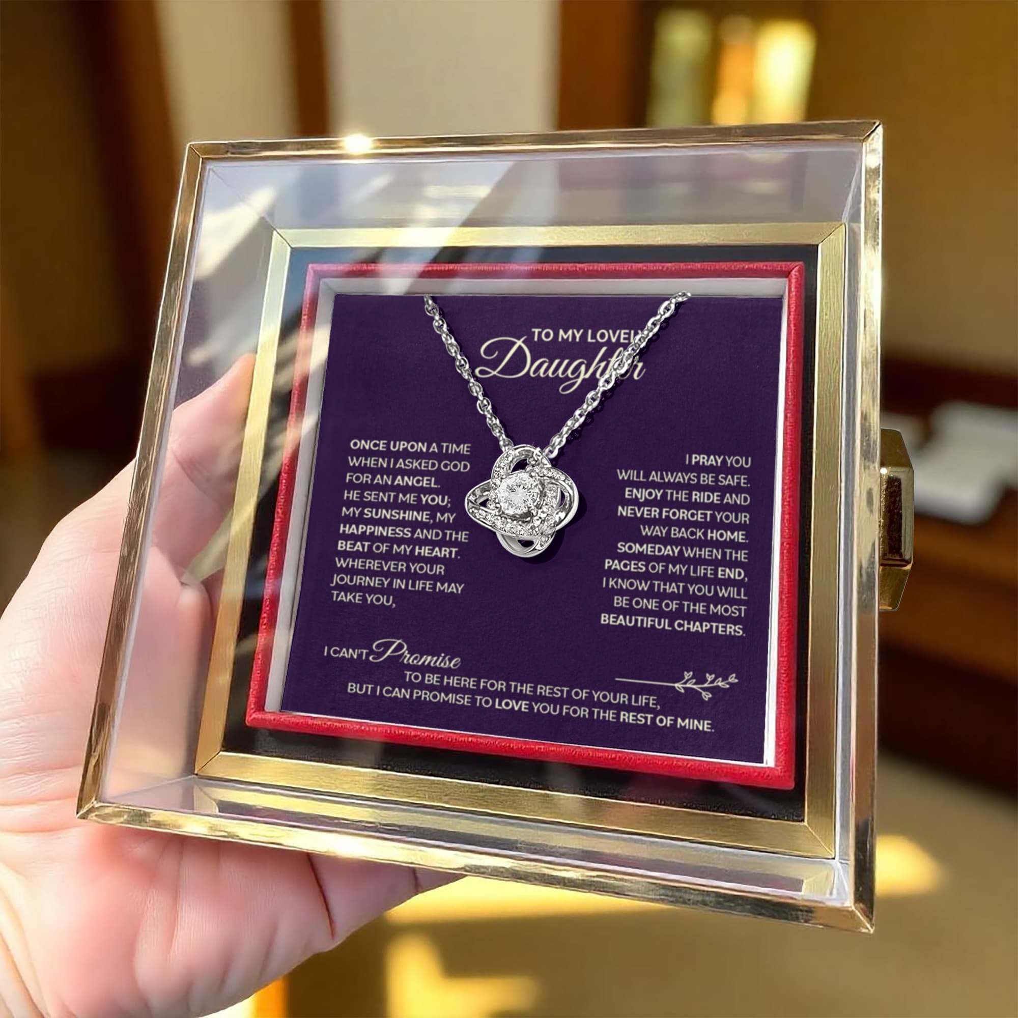 Chapters Cross - Daughter Birthday Necklace with Rose Box