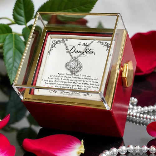 Breathing Interlocking - Daughter Birthday Necklace with Rose Box