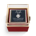 Love Knot Necklace for Daughter with Preserved Rose Gift Box – CZ Pendant, White or Yellow Gold Birthday Gift