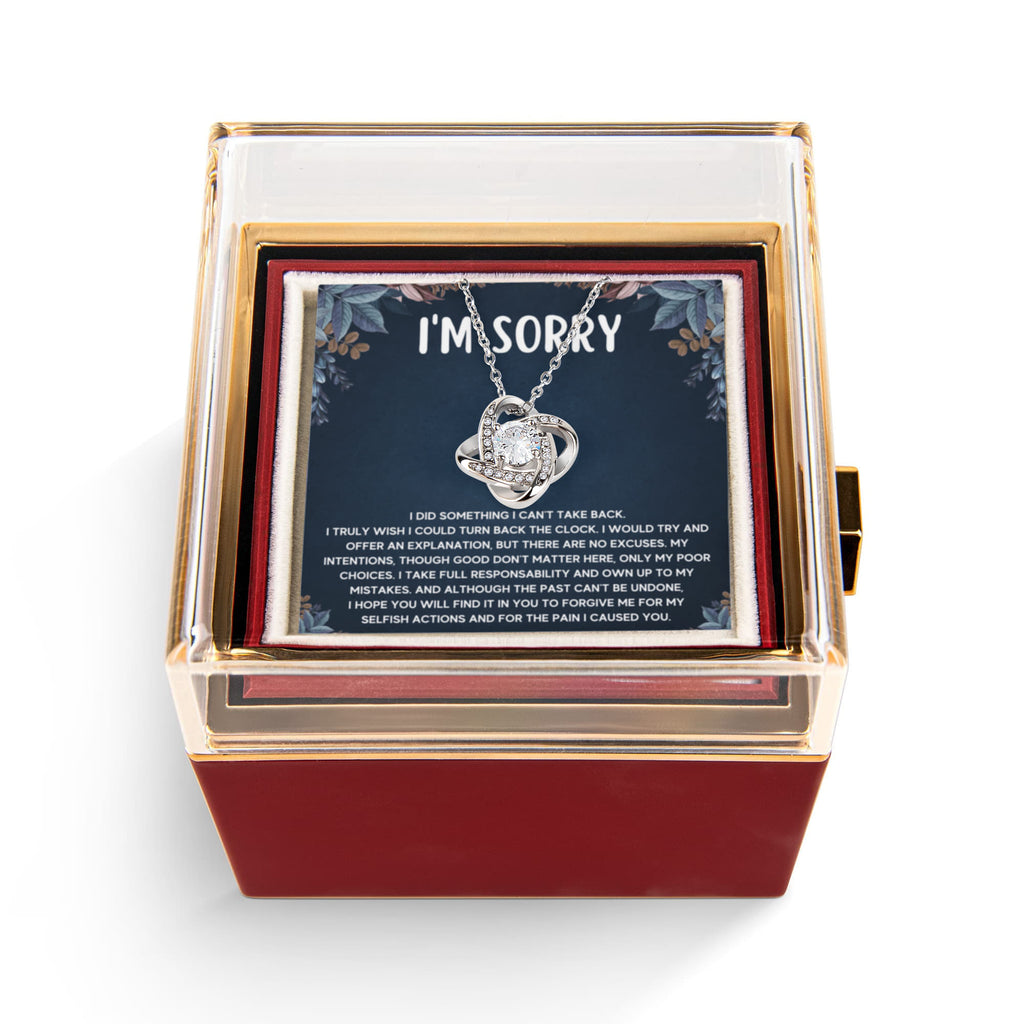 I'm Sorry Gifts For Her - Love Knot with Rotating Rose Gift Box